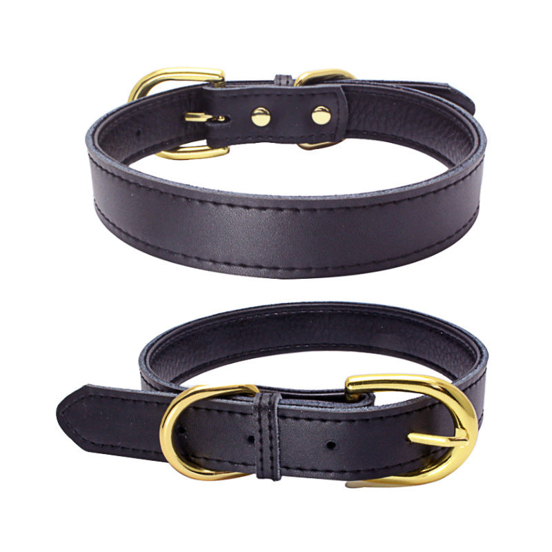 Cowhide Leather Dog Collar, 9 colors