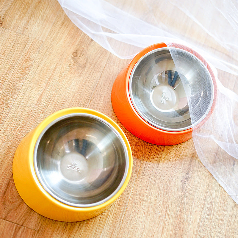 Inclined Bowl For Short-Mouth Dogs, Stainless Steel Oblique Bowl For Dog Food