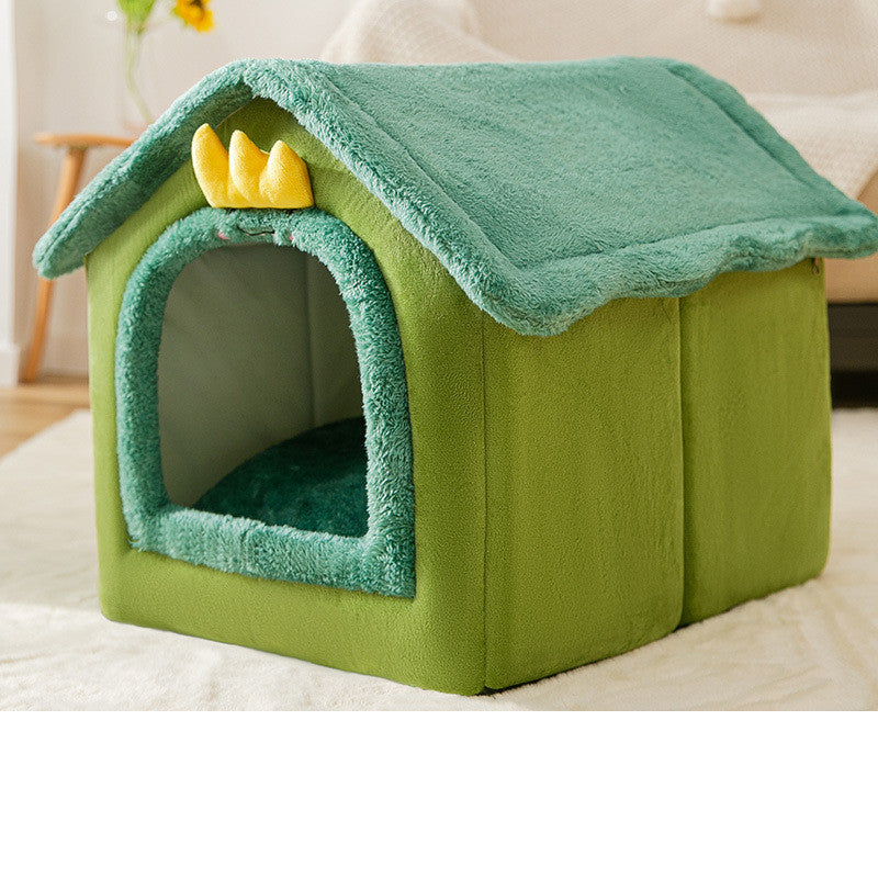 Foldable Enclosed Dog House Bed, Sleep Villa, Kennel Removable Nest