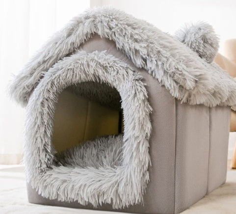 Foldable Enclosed Dog House Bed, Sleep Villa, Kennel Removable Nest