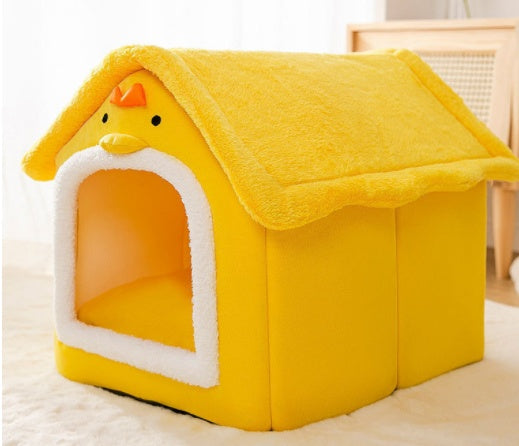 Foldable Enclosed Dog House Bed, Sleep Villa, Kennel Removable Nest