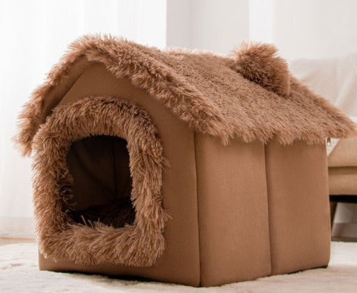 Foldable Enclosed Dog House Bed, Sleep Villa, Kennel Removable Nest