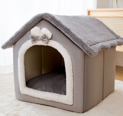 Foldable Enclosed Dog House Bed, Sleep Villa, Kennel Removable Nest